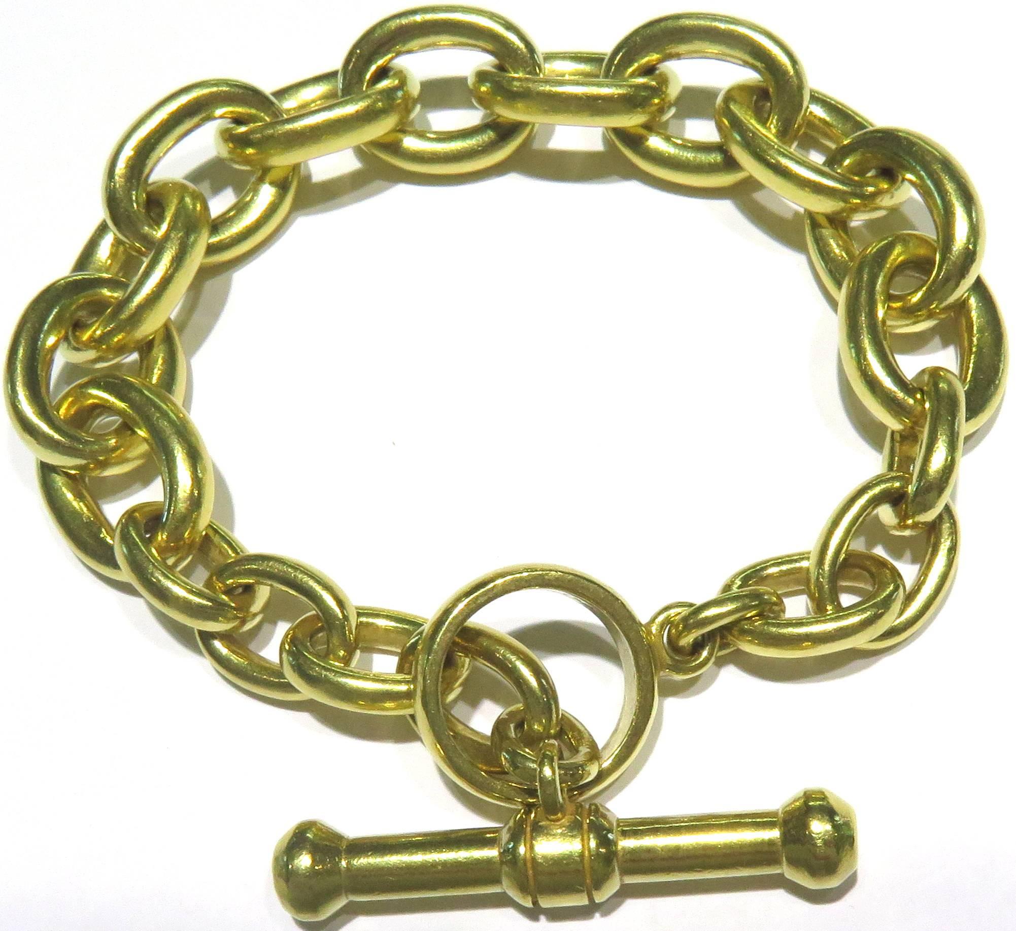 1984 Classic Early Kieselstein Cord Exceptionally Heavy Gold Toggle Bracelet 3