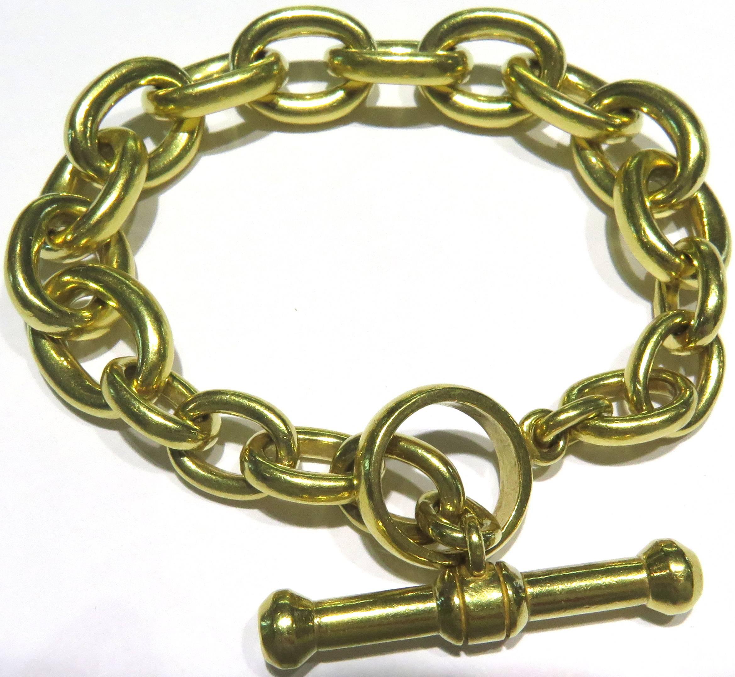 1984 Classic Early Kieselstein Cord Exceptionally Heavy Gold Toggle Bracelet 5