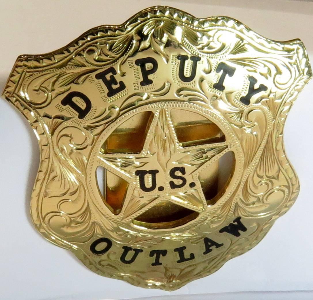 Phenomenal Custom-Made Gold Deputy U.S. Outlaw Badge Enamel Money Clip For Sale 2