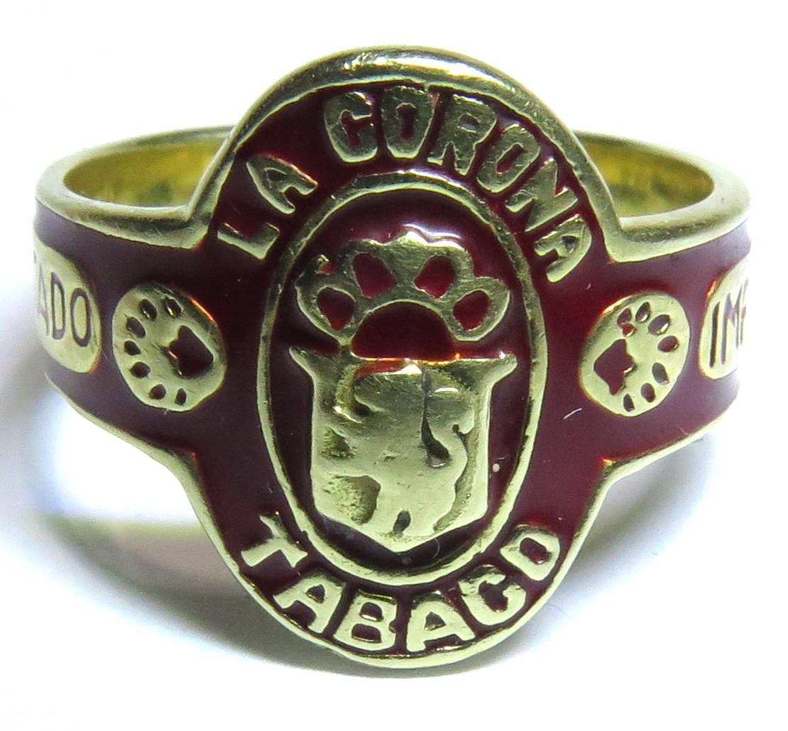 Timeless Enamel Gold Cigar Band Ring La Corona Tabaco 2
