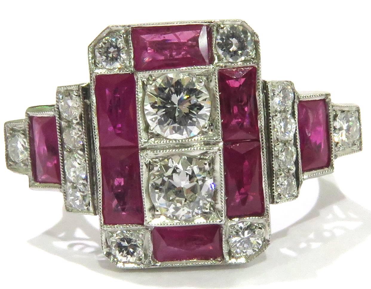 Stunning Diamond Ruby Platinum  Ring 3