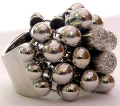 Elegant Moveable Diamond Gold Ball Ring