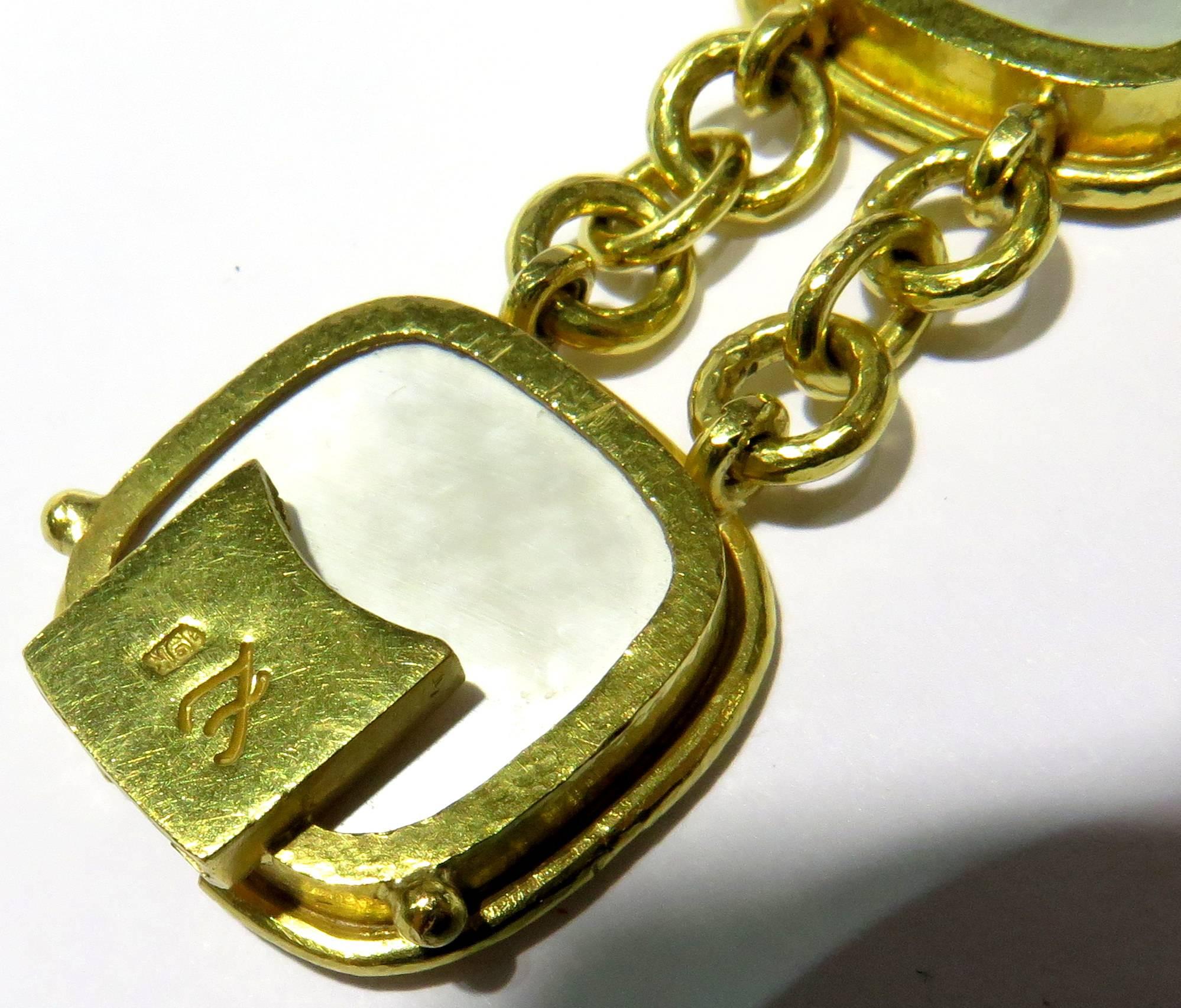 Classic Elizabeth Locke Venetian Glass Intaglio Large Gold Bracelet 1