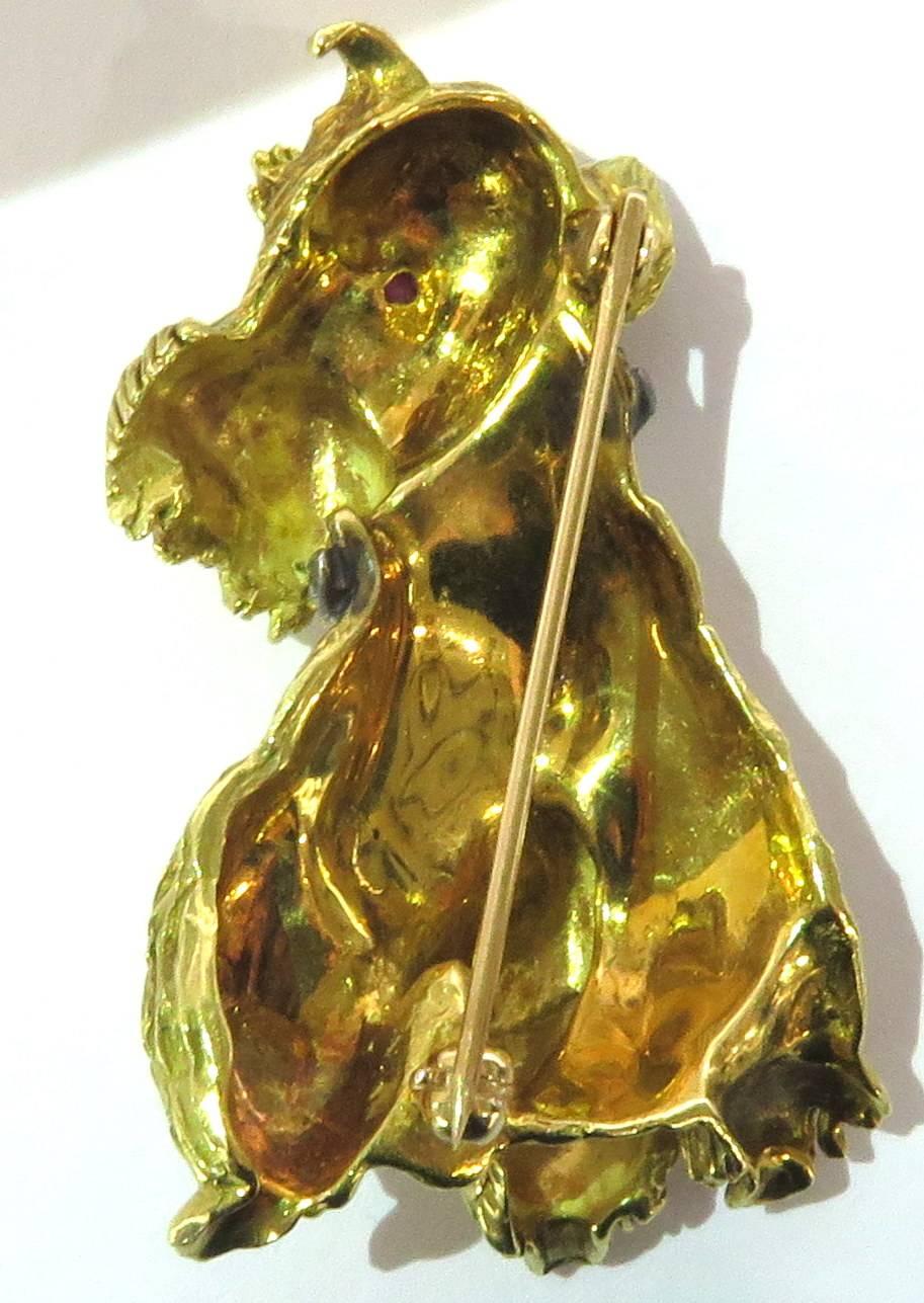 Schnauzer Ruby Diamond Gold Dog Pin 6