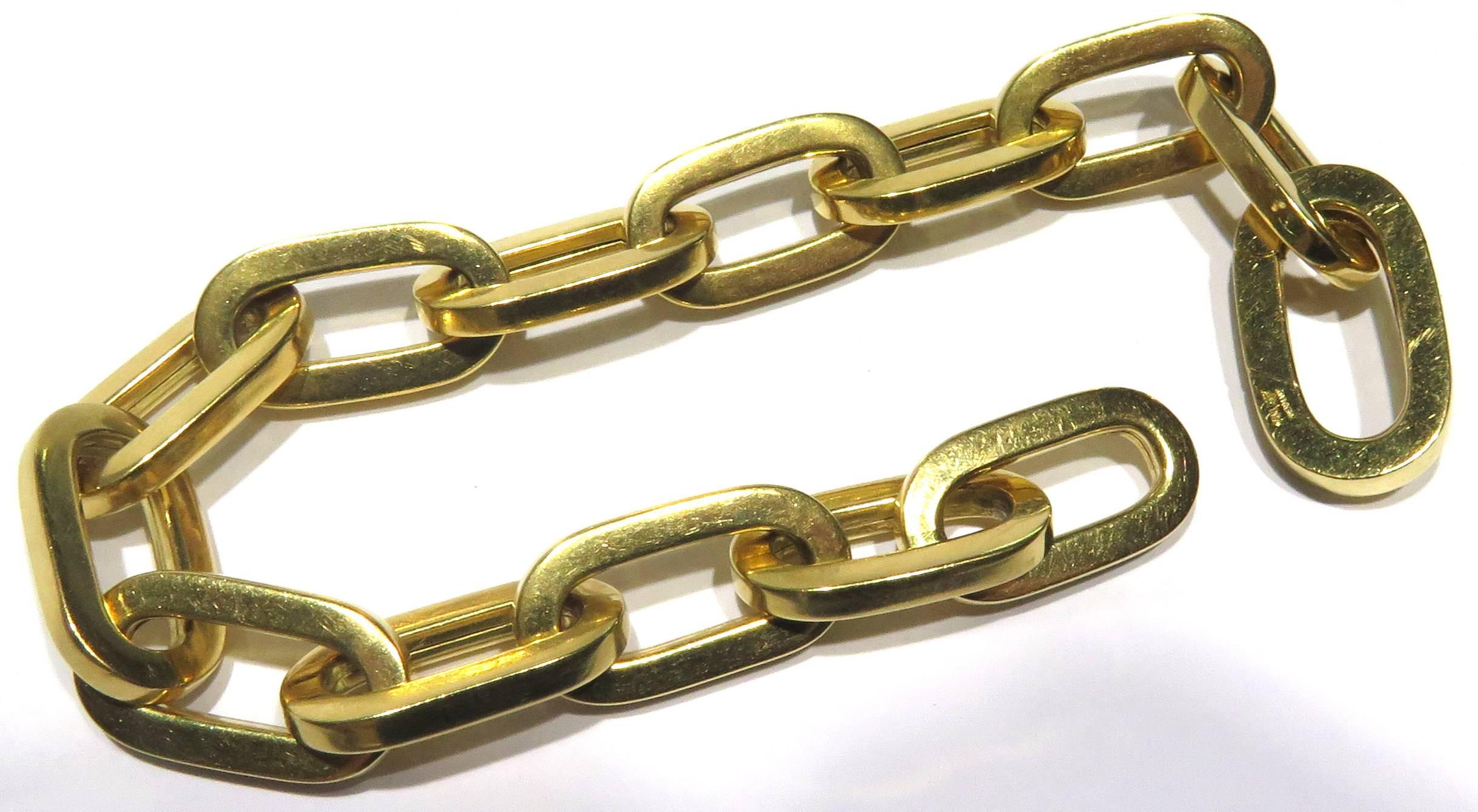 Awesome Over Sized Open Link Gold Bracelet With Invisible Closure  5