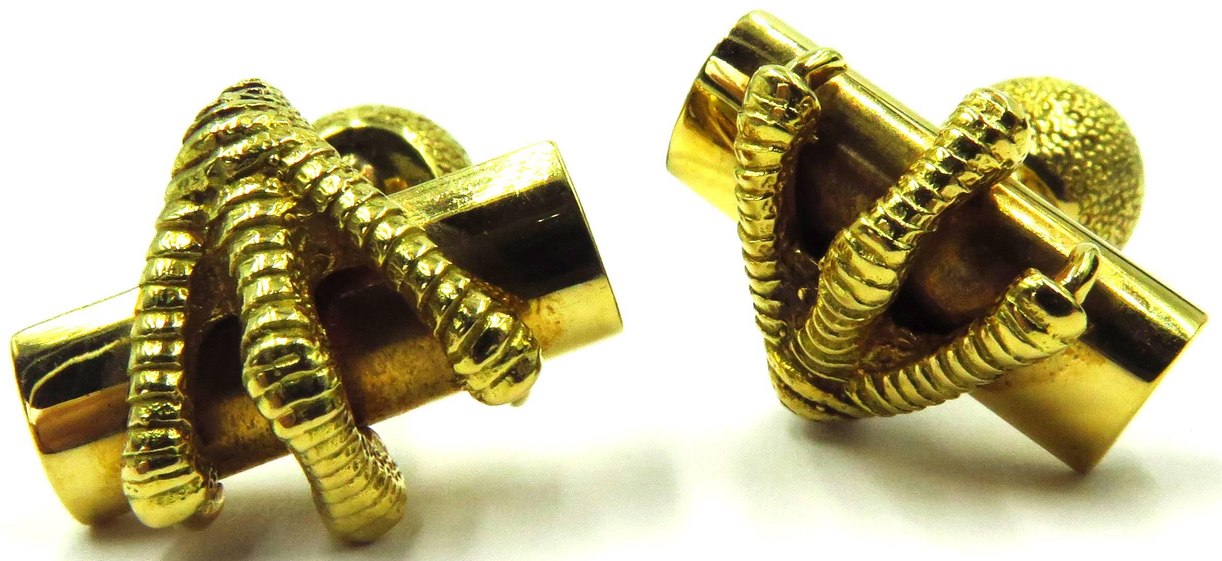 Tiffany & Co. France Gold Ball and Claw Cufflinks  2
