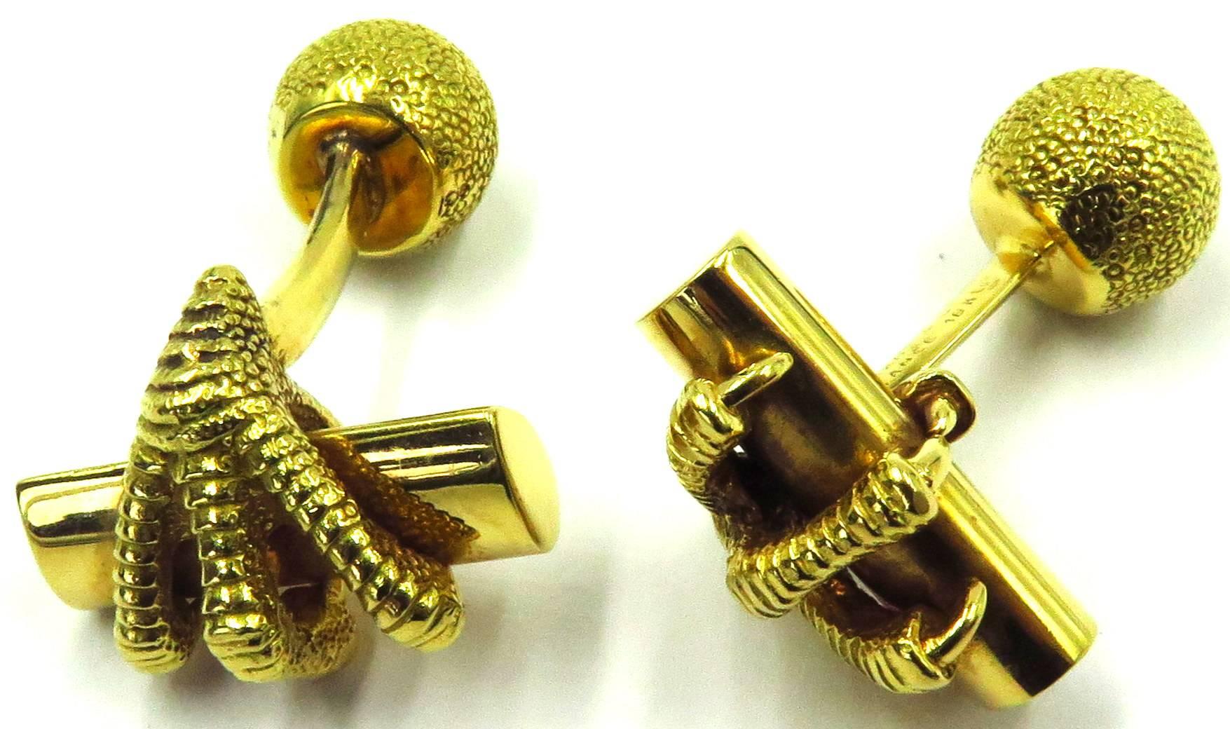 Tiffany & Co. France Gold Ball and Claw Cufflinks  3