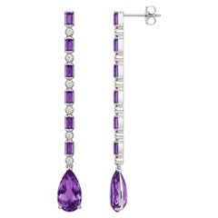 Amethyst-Ohrhänger, Silber, Gold