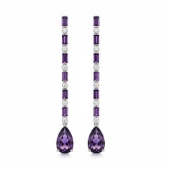 Amethyst-Ohrhänger, Silber, Gold