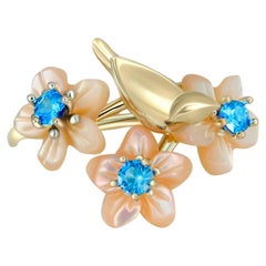 14k Gold Vogel auf Branch Ring
