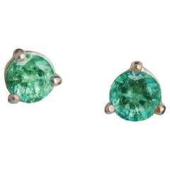 Boucles d'oreilles en or 14 K avec émeraudes