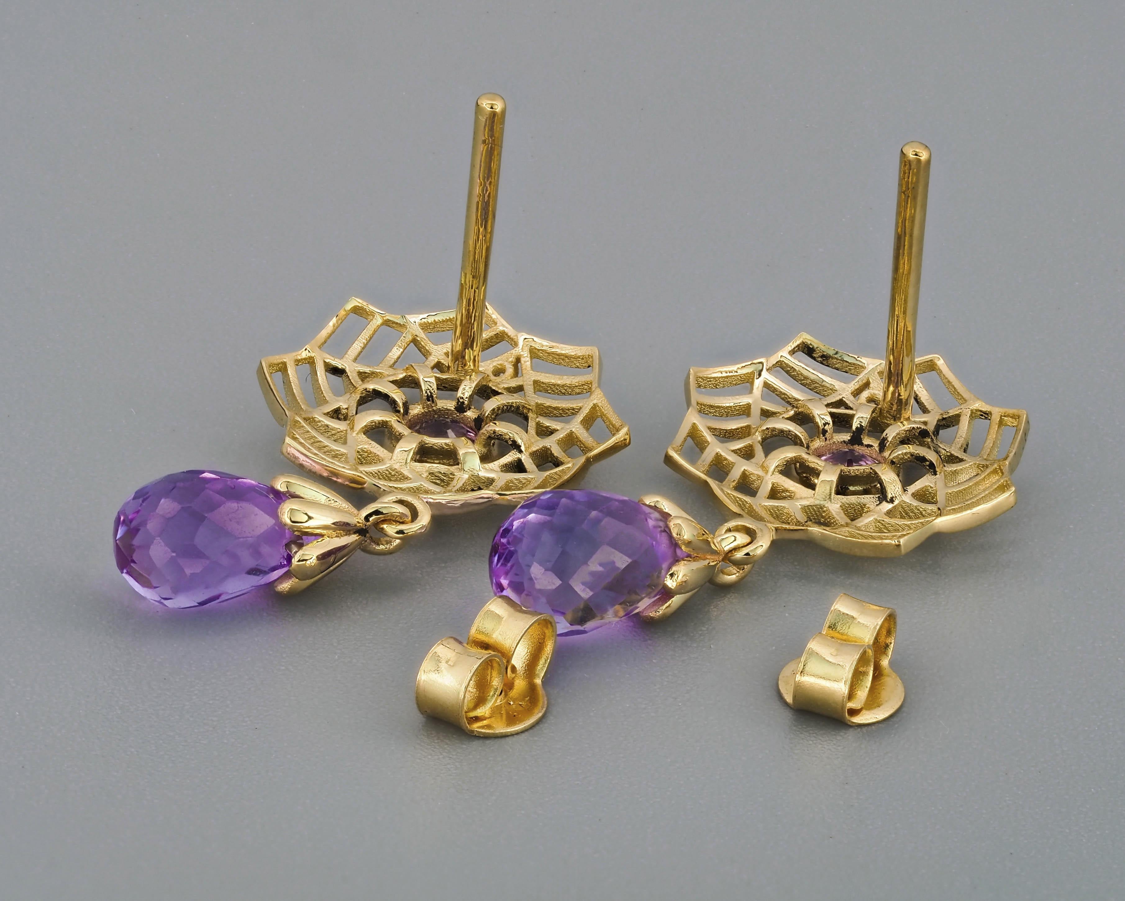Boucles d'oreilles en améthyste en vente 1
