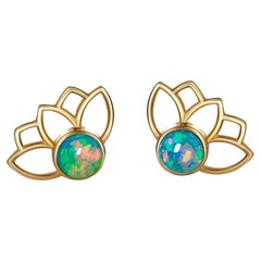 Boucles d'oreilles Lotus avec opales