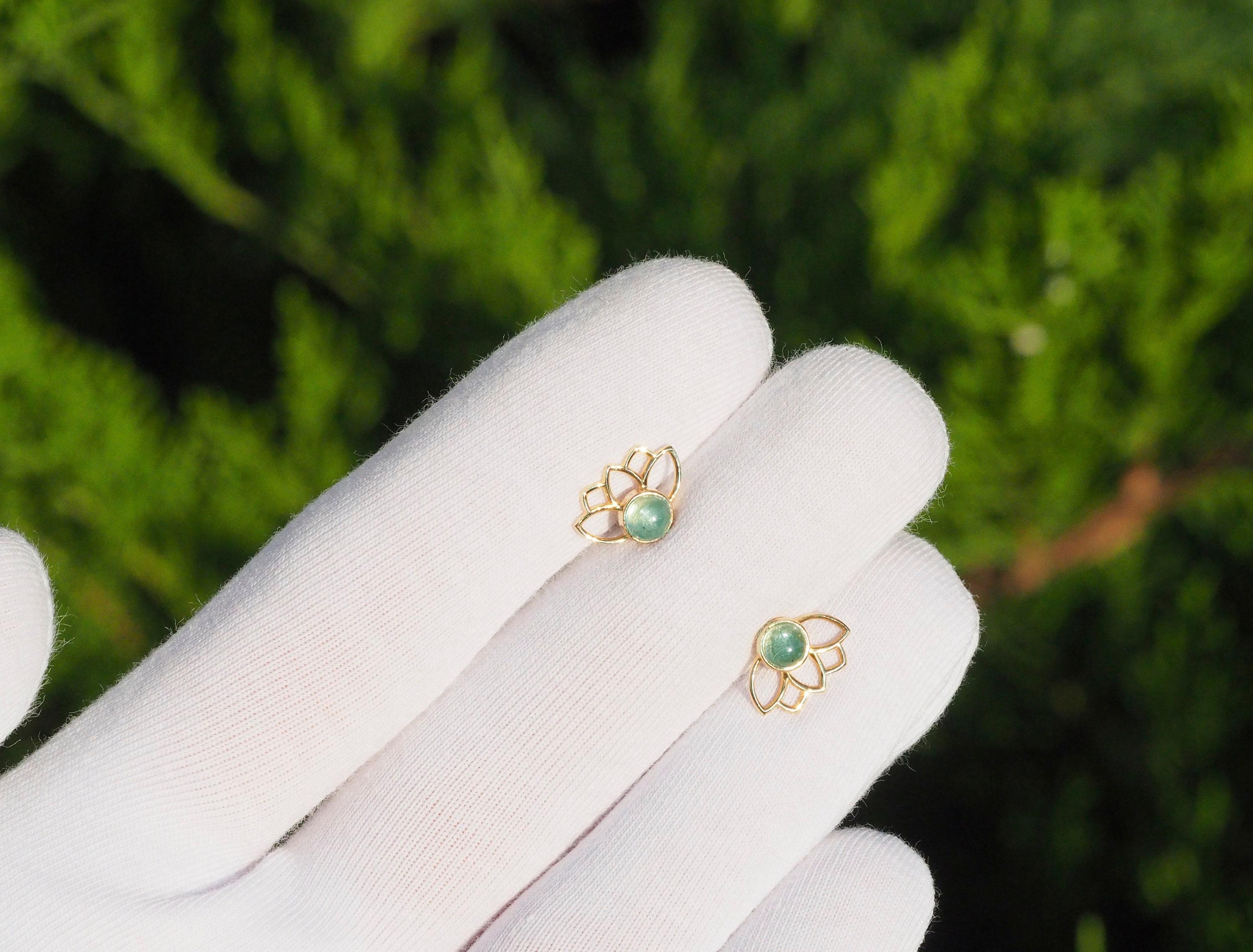 Boucles d'oreilles fleurs de lotus en vente 1