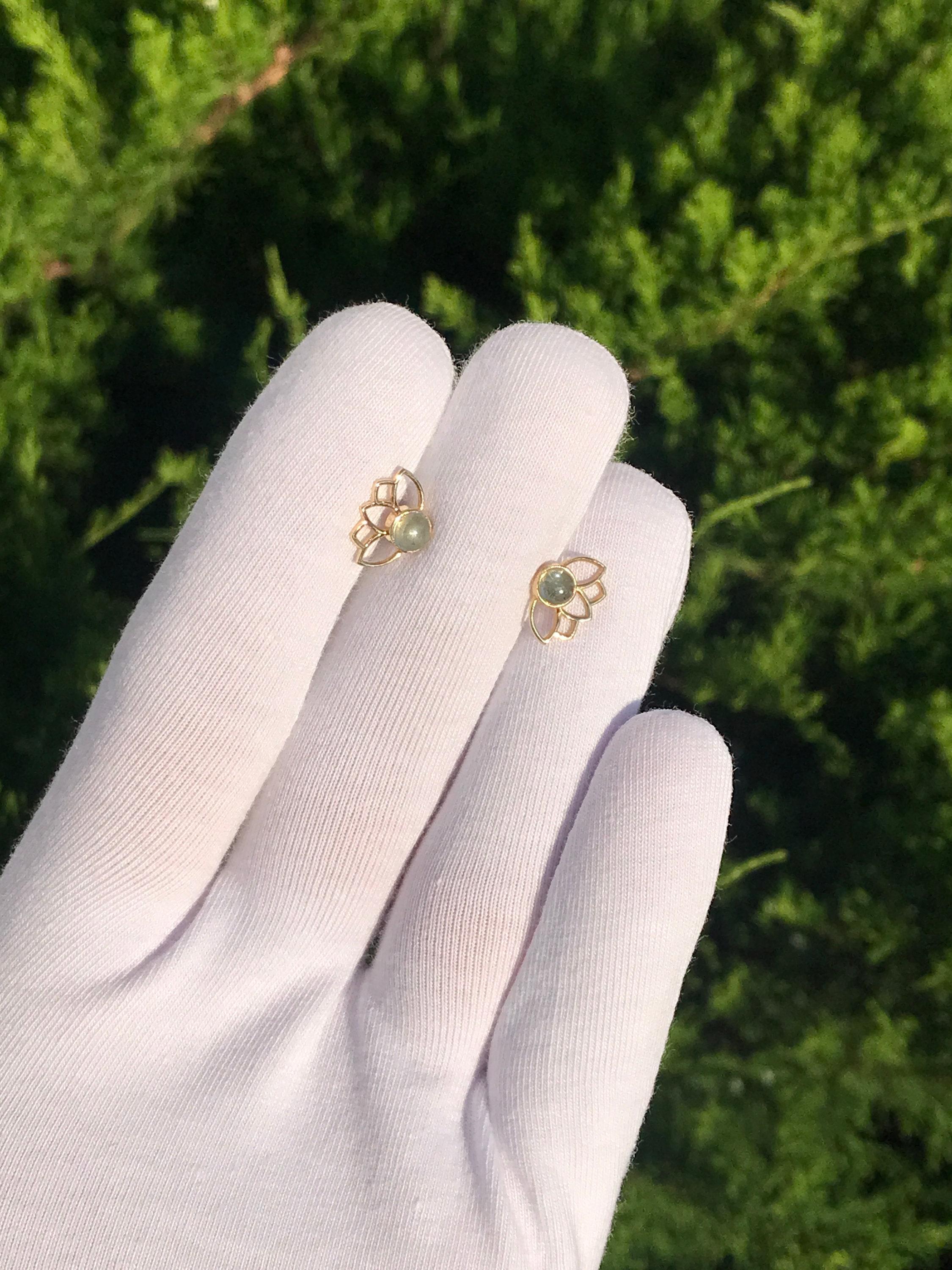 Boucles d'oreilles fleurs de lotus en vente 4