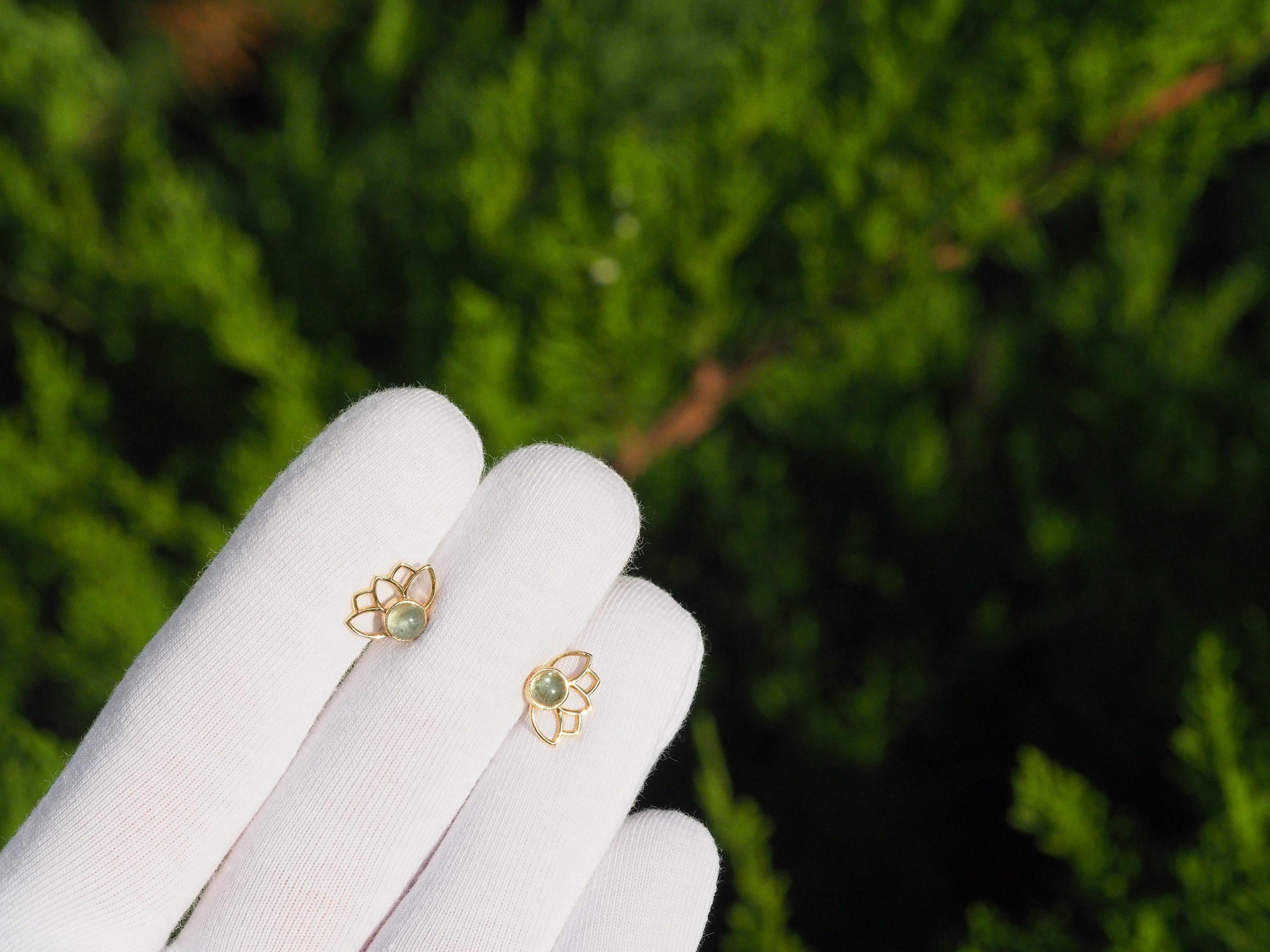 Boucles d'oreilles fleurs de lotus en vente 3