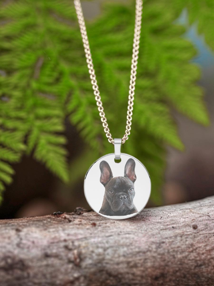 Personalisierte Ihr Foto Anhänger in 925 Silber - Custom Pet Portrait Halskette (Moderne) im Angebot