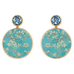 Pendientes Van Gogh Flor de Almendro con topacio y nácar