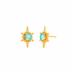 Starburst Stud Earrings in 14k gold