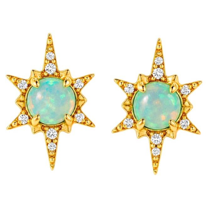 Starburst Stud Earrings in 14k gold
