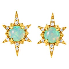 Starburst Stud Earrings in 14k gold