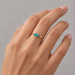 Baguette Smaragd 14k Gold Ring