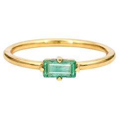 Baguette Smaragd 14k Gold Ring