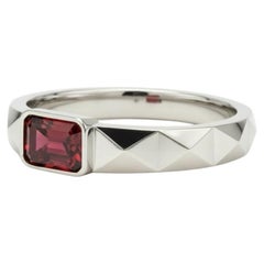 Garnet solitaire ring for men silver, gold