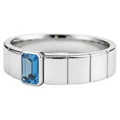 Topaz solitaire ring for men silver, gold