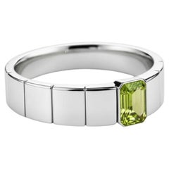 Peridot solitaire ring for men silver, gold