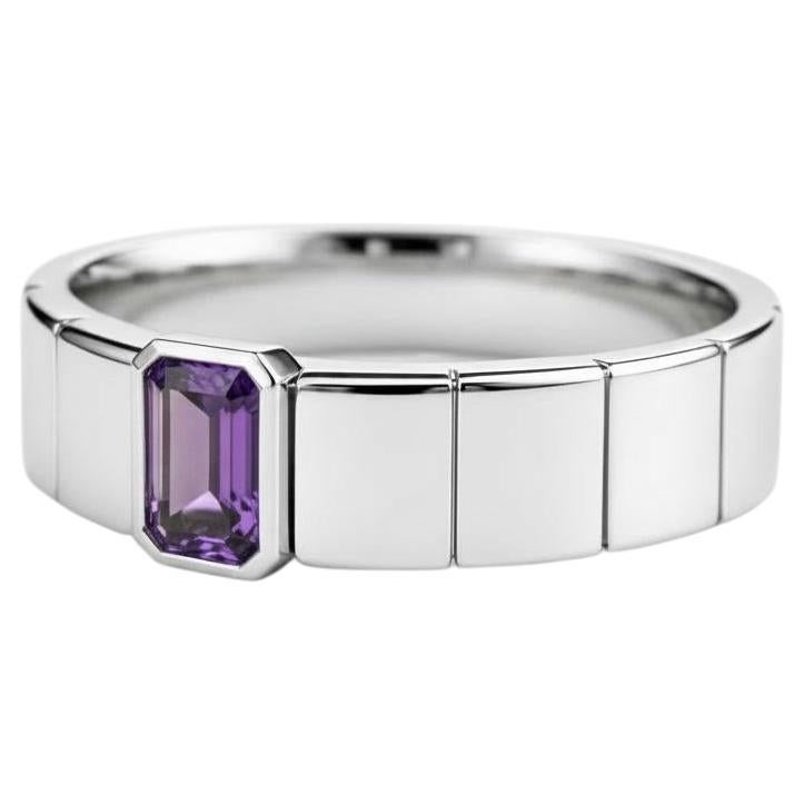 Amethyst Solitär Ring für Männer Silber, Gold