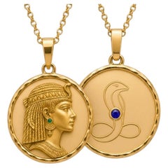 Two-Sided Cleopatra Protection Amulet Pendant