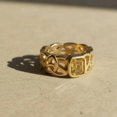 Celtic Knot Citrine Statement Ring, Silver, Gold ring