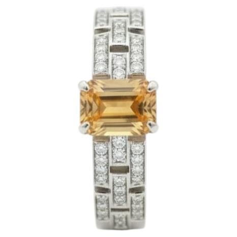 Eleganter Citrin-Ring für Damen und Herren, Silber, Gold
