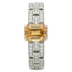 Eleganter Citrin-Ring für Damen und Herren, Silber, Gold