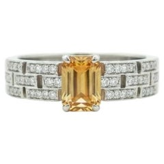 Elegant Citrine Unisex Ring, Silver, Gold