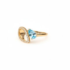 Pear topaz 14k gold ring
