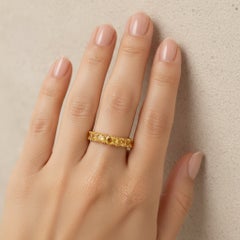 Round 4 mm Citrine Full Eternity Ring, Silver, Gold