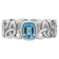 Celtic Knot Topaz Statement Ring, Silver, Gold ring