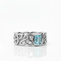 Celtic Knot Topaz Statement Ring, Silver, Gold ring