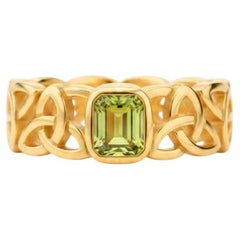 Celtic Knot Peridot Statement Ring, Silver, Gold ring