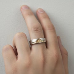 Men’s Art Deco Style Baguette Citrine Silver, gold ring