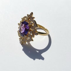Baroque Revival Amethyst Ring, Silver, Gold