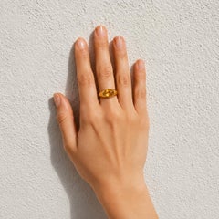 Unisex Oval Cabochon Citrine Signet Ring