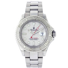 Rolex Platinum Stainless Steel Grey Dial Yacht-Master Wristwatch Ref 16622