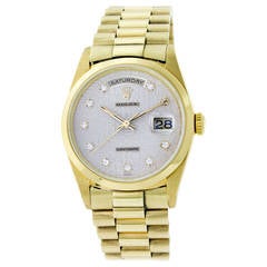 Used Rolex Yellow Gold Day-Date President Jubilee Diamond Dial Wristwatch Ref 18238