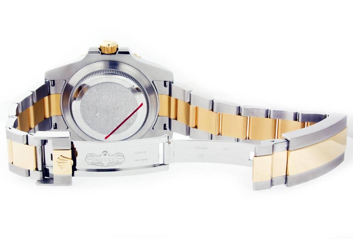 Rolex Yellow Gold Stainless Steel Diamond Submariner Wristwatch Ref 116613 For Sale 5