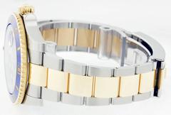 Rolex Yellow Gold Stainless Steel Diamond Submariner Wristwatch Ref 116613