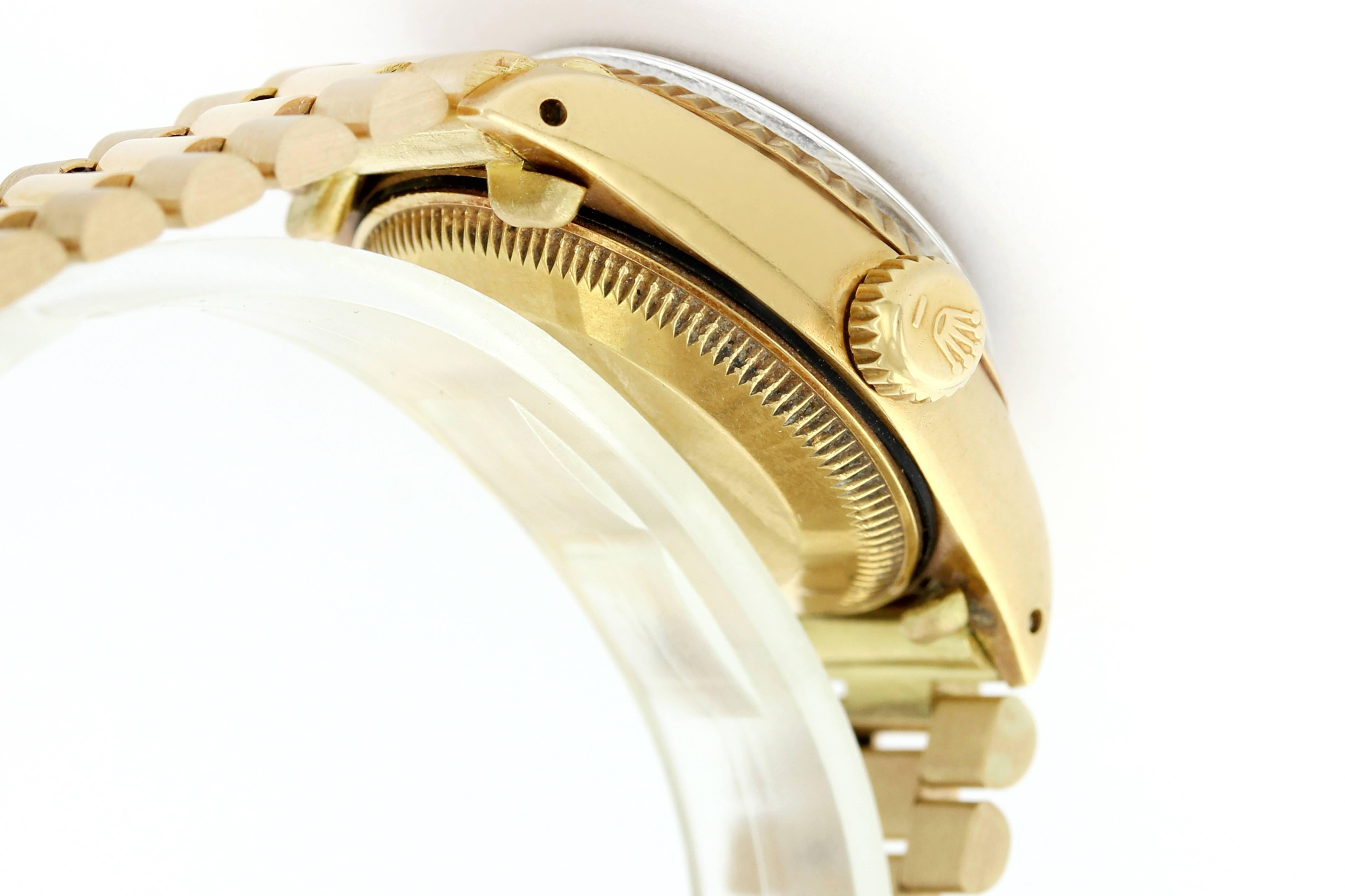 Women's Rolex Lady's Yellow Gold President Automatic Wristwatch Ref 6917 For Sale