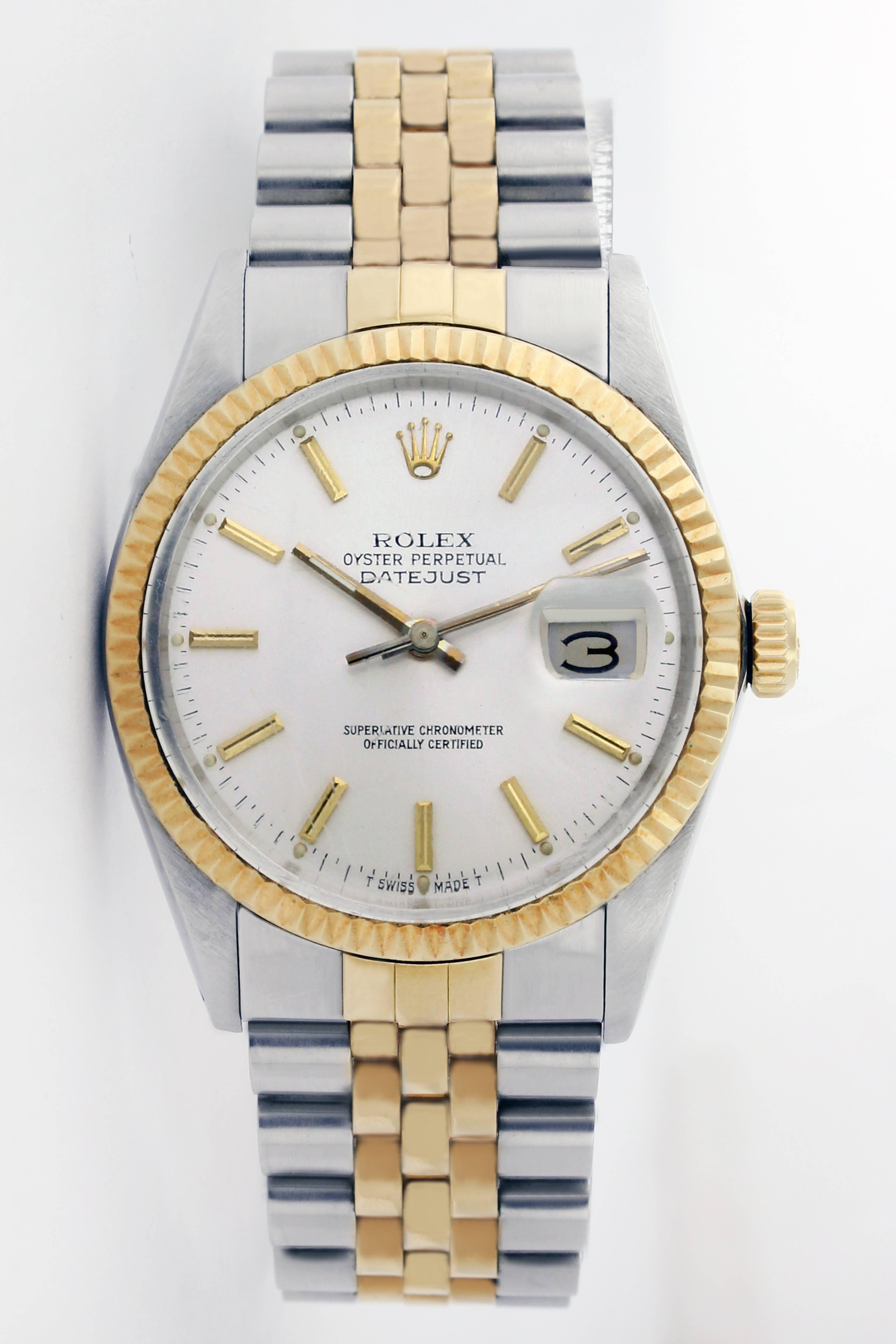 Rolex yellow gold Stainless Steel Datejust Automatic Wristwatch Ref 16013 For Sale 7
